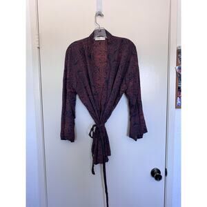Natalie Martin Silk Moroccan Tile Indigo Sailor Kimono Size Large